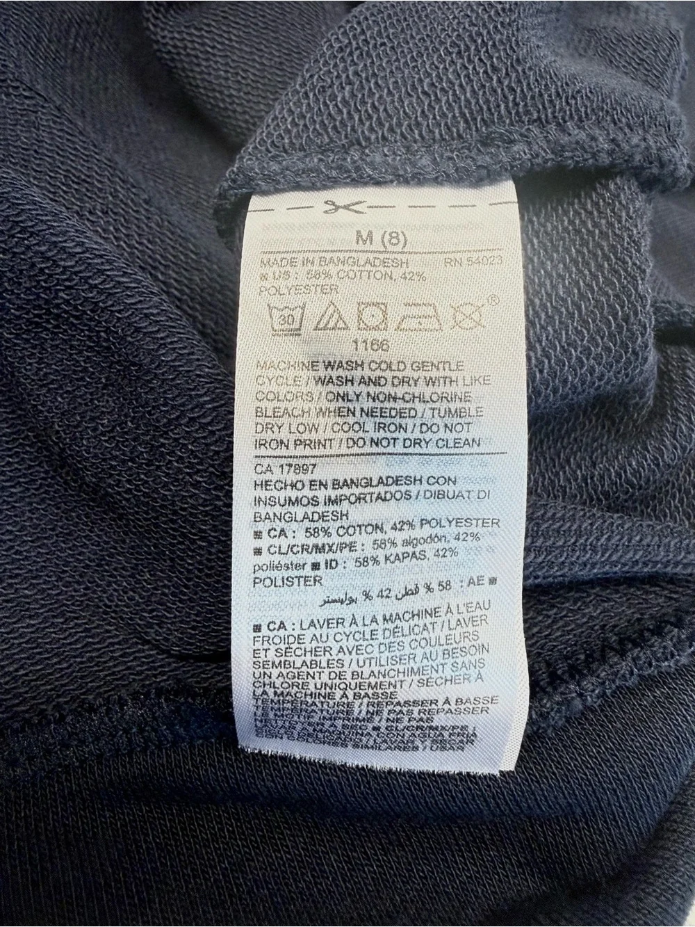 Old Navy Boys Medium 8 NWOT Short Sleeve Hoodie Navy Blue Graphic Pullover
